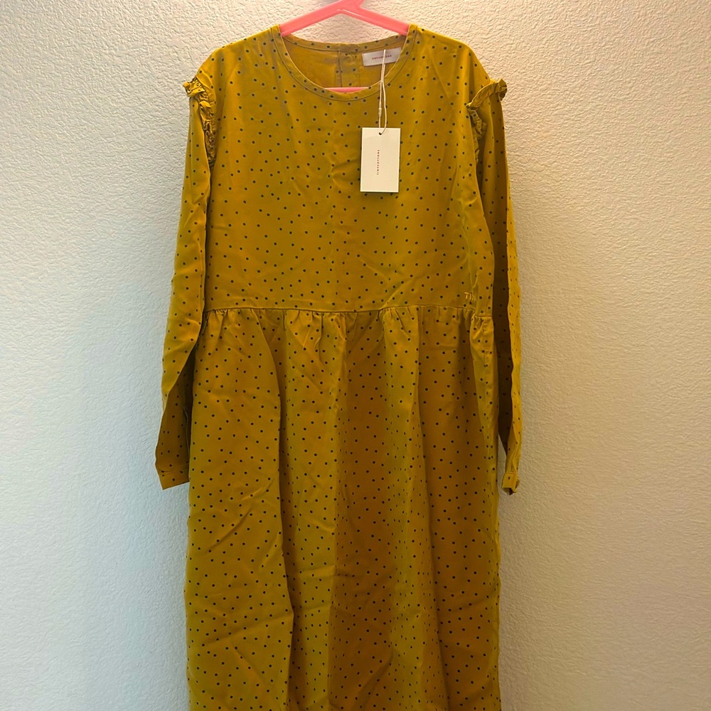 Yellow Polka Dot Long Sleeve Dress